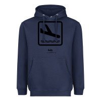 Navy sully movie silhouette Heavyweight Hoodie - DesigneFamous