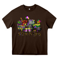Chocolate Brown mardi gras tractor Heavy Core Tee - CowGirlArtShop
