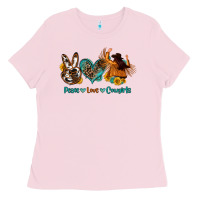 Bubblegum Pink peace love cowgirls Ladies Tee - OliviaCreatesArt