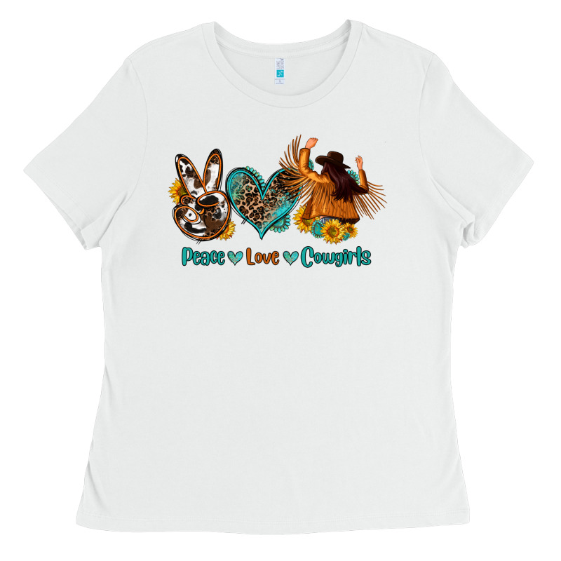 Peace Love Cowgirls Ladies Tee by OliviaCreatesArt | Teevron