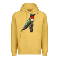 Antique Gold Ruby Throated Hummingbird Bird Premium Hoodie - LillyAllenDesigns