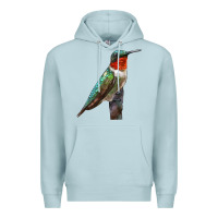 Blue Mist Ruby Throated Hummingbird Bird Premium Hoodie - LillyAllenDesigns