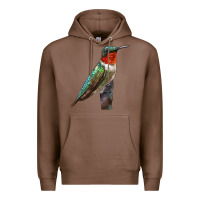 Chestnut Ruby Throated Hummingbird Bird Premium Hoodie - LillyAllenDesigns