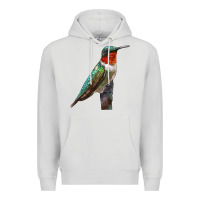 Dove Grey Ruby Throated Hummingbird Bird Premium Hoodie - LillyAllenDesigns