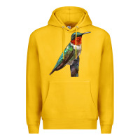 Lemon Ruby Throated Hummingbird Bird Premium Hoodie - LillyAllenDesigns