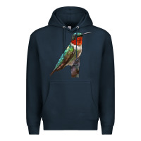 Navy Ruby Throated Hummingbird Bird Premium Hoodie - LillyAllenDesigns