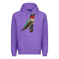Purple Ruby Throated Hummingbird Bird Premium Hoodie - LillyAllenDesigns