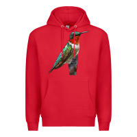 Red Ruby Throated Hummingbird Bird Premium Hoodie - LillyAllenDesigns