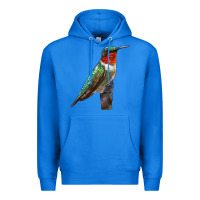 True Royal Ruby Throated Hummingbird Bird Premium Hoodie - LillyAllenDesigns
