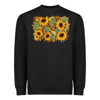 Black cactus leopard sunflower glitter background Heavyweight Sweatshirt - AdoDesignShop