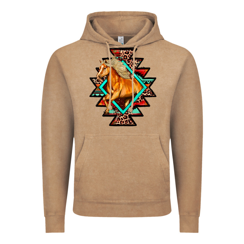 Aztec Symbol With Horse Vintage Hoodie by FaDigitalArtStudio | Teevron