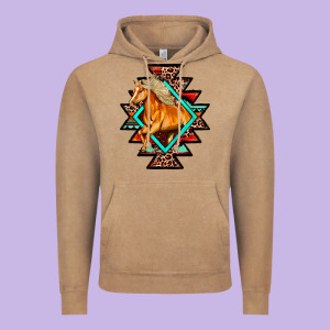 Aztec Symbol With Horse Vintage Hoodie Designed By Fadigitalartstudio