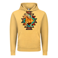 Vintage Mustard Aztec Symbol With Horse Vintage Hoodie - FaDigitalArtStudio