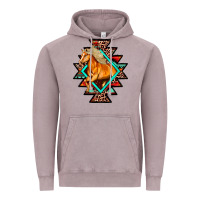 Vintage Zinc Aztec Symbol With Horse Vintage Hoodie - FaDigitalArtStudio