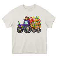 Cream mardi gras tractor Heavy Core Tee - CowGirlArtShop