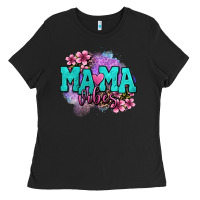 Black mama vibes floral Ladies Tee - OliviaCreatesArt