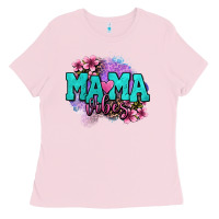 Bubblegum Pink mama vibes floral Ladies Tee - OliviaCreatesArt