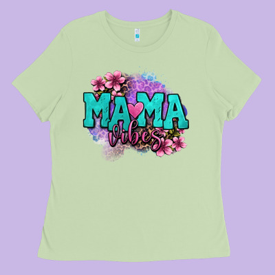 Mama Vibes Floral Ladies Tee Designed By Oliviacreatesart