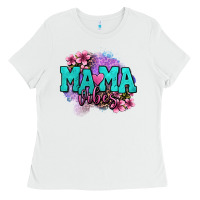 White mama vibes floral Ladies Tee - OliviaCreatesArt