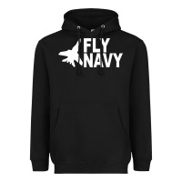 Black fly navy Heavyweight Hoodie - DesigneFamous