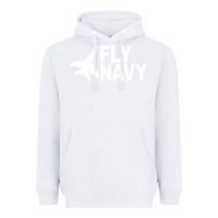 White fly navy Heavyweight Hoodie - DesigneFamous