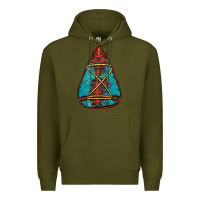 Army Green turquoise glitter aztec arrowhead Premium Hoodie - Jasminsmagicworld