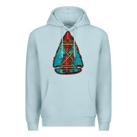 Blue Mist turquoise glitter aztec arrowhead Premium Hoodie - Jasminsmagicworld