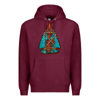 Burgundy turquoise glitter aztec arrowhead Premium Hoodie - Jasminsmagicworld