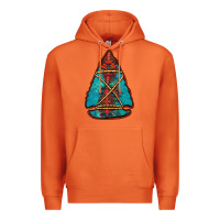 Carrot turquoise glitter aztec arrowhead Premium Hoodie - Jasminsmagicworld