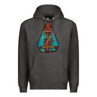 Charcoal Heather turquoise glitter aztec arrowhead Premium Hoodie - Jasminsmagicworld
