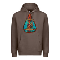 Coffee turquoise glitter aztec arrowhead Premium Hoodie - Jasminsmagicworld