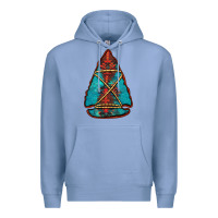 Colony Blue turquoise glitter aztec arrowhead Premium Hoodie - Jasminsmagicworld