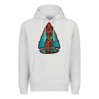 Dove Grey turquoise glitter aztec arrowhead Premium Hoodie - Jasminsmagicworld
