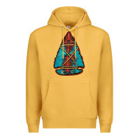 Mustard turquoise glitter aztec arrowhead Premium Hoodie - Jasminsmagicworld