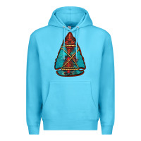 Ocean Blue turquoise glitter aztec arrowhead Premium Hoodie - Jasminsmagicworld