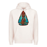 Pale Pink turquoise glitter aztec arrowhead Premium Hoodie - Jasminsmagicworld