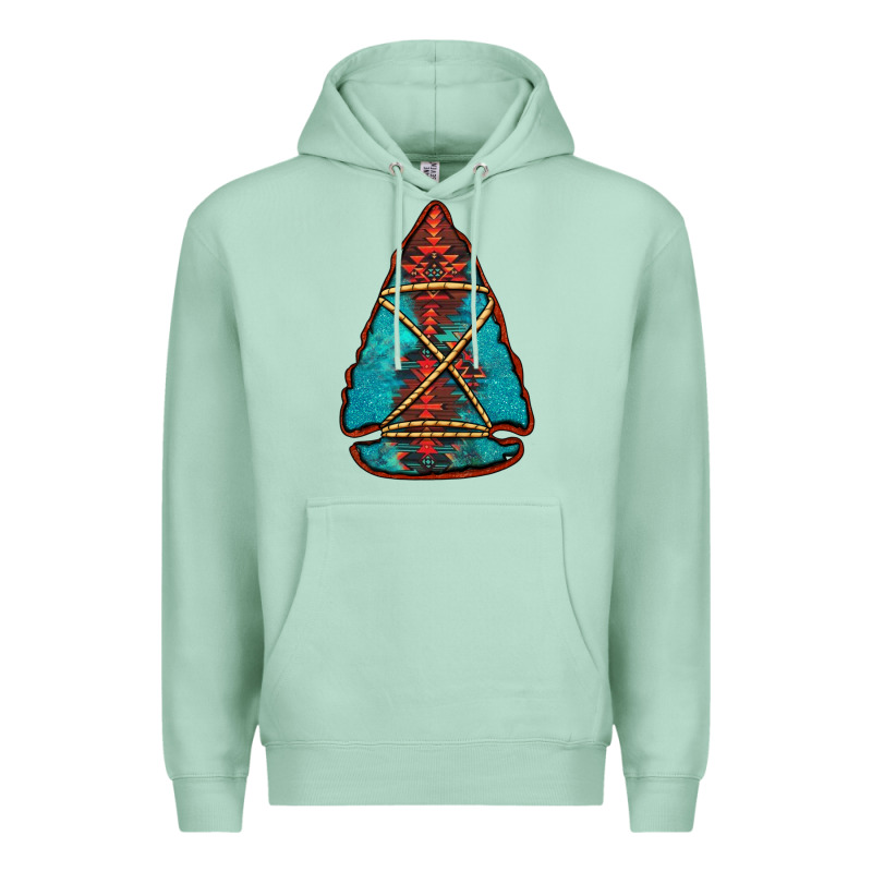 Turquoise Glitter Aztec Arrowhead Premium Hoodie by Jasminsmagicworld | Teevron