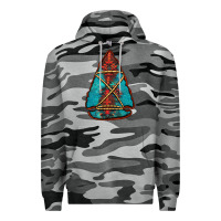 Slate Camo turquoise glitter aztec arrowhead Premium Hoodie - Jasminsmagicworld