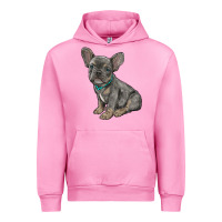 Fuchsia Pink french bulldog Urban Hoodie - RanaPortraitStore