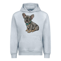 Heather Grey french bulldog Urban Hoodie - RanaPortraitStore