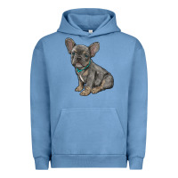 Pigment Pebble Blue french bulldog Urban Hoodie - RanaPortraitStore