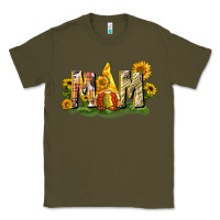Army Green Mom gnome sunflower Classic Tee - CowGirlArtShop