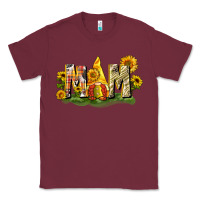 Burgundy Mom gnome sunflower Classic Tee - CowGirlArtShop