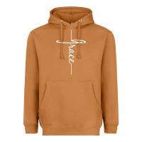 Meerkat grace   christian faith cross script baptism gift Heavyweight Hoodie - DesigneFamous
