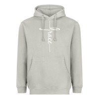 Moon Dust grace   christian faith cross script baptism gift Heavyweight Hoodie - DesigneFamous