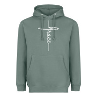 Sage grace   christian faith cross script baptism gift Heavyweight Hoodie - DesigneFamous