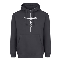 Smoke grace   christian faith cross script baptism gift Heavyweight Hoodie - DesigneFamous