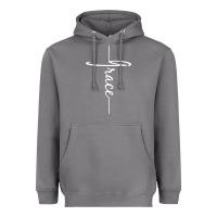 Storm grace   christian faith cross script baptism gift Heavyweight Hoodie - DesigneFamous