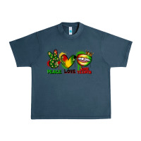 Midnight Navy peace love juneteenth Urban Heavy Tee - FaDigitalArtStudio