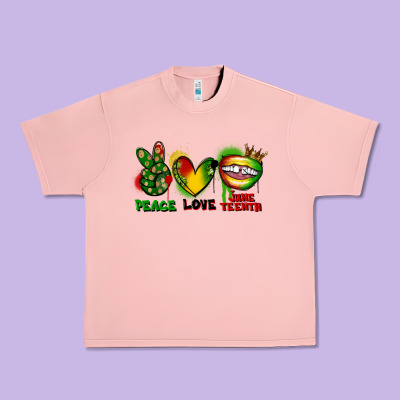 Peace Love Juneteenth Urban Heavy Tee Designed By Fadigitalartstudio